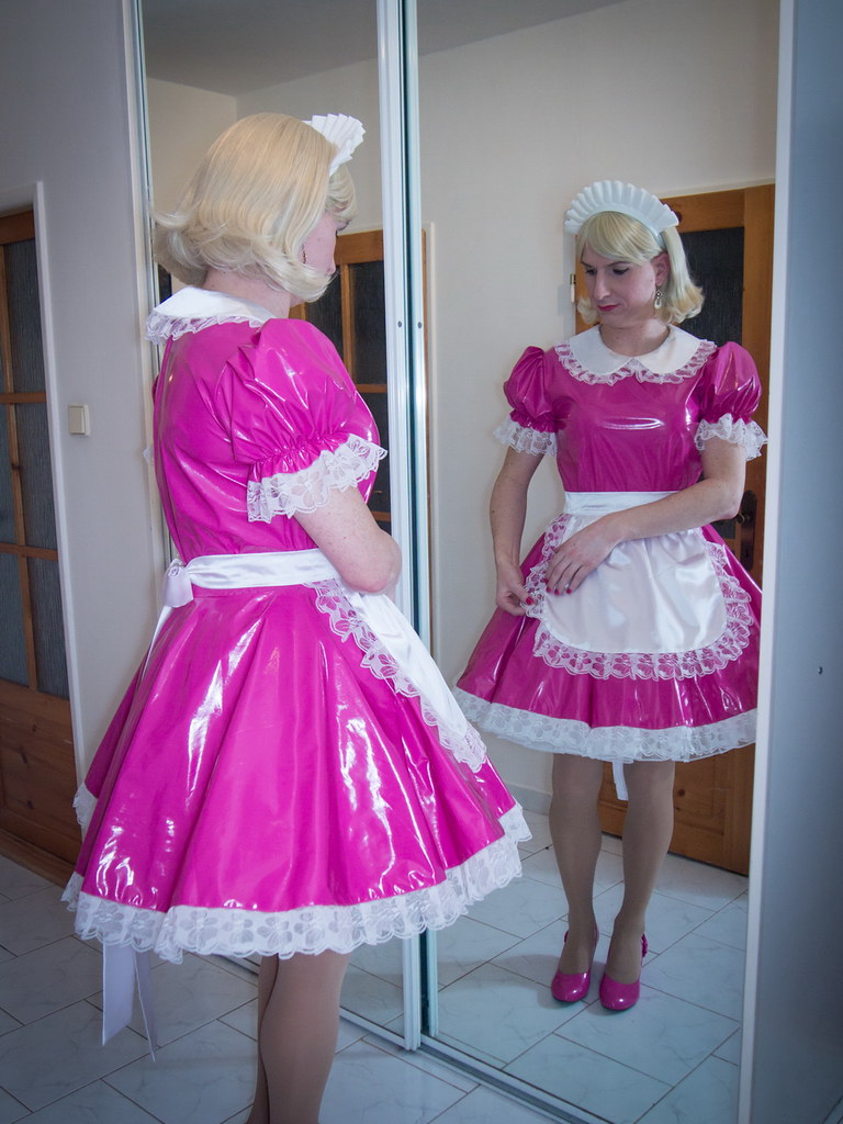 Teaser pink maid sissyjoyce chastity riding image