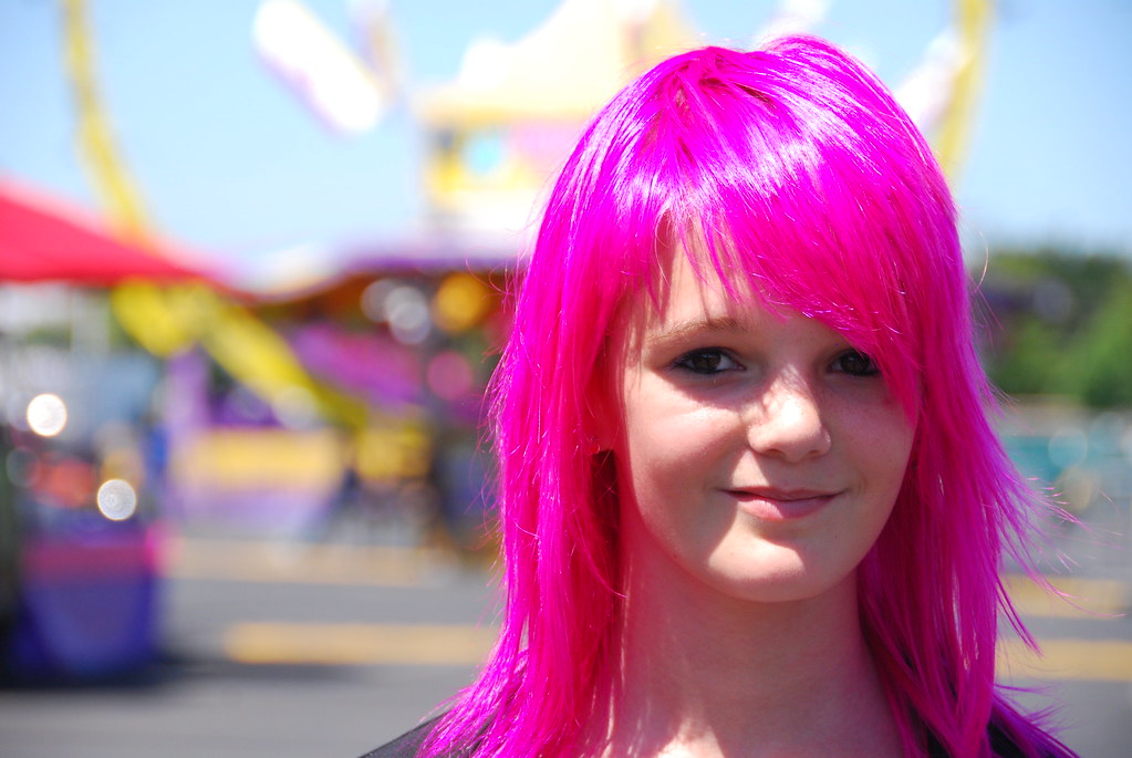 Pink hair cute lovely teen