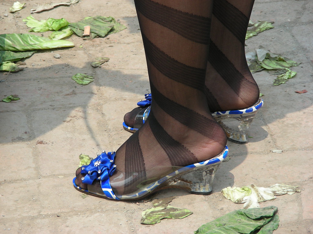 Asian nylon feet photos