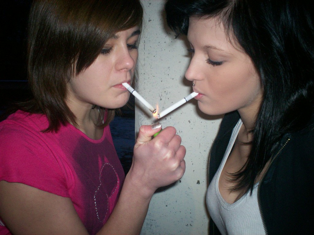 Teens suck dildo smoke cigarettes