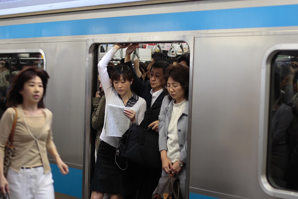 Japanese schoolgirls train