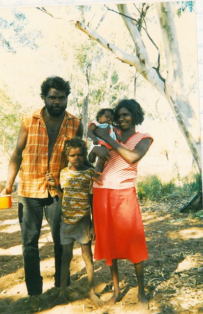 Nganyintja's son Sam with wife Cecilia and children Michael and Rosanna