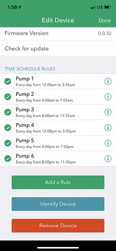 screenshot of smart plug automation of aquarium pump