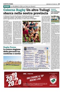 Gazzetta di Parma 18.09.19 - Nuova stagione