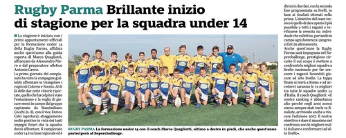 Gazzetta di Parma 09.10.19 - L'under 14 si prepara al campionato