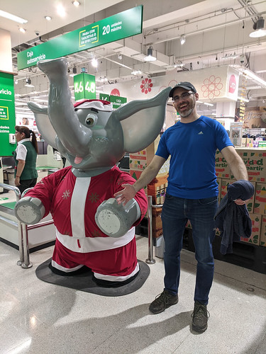 posing w/ an elephant mascot