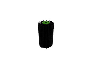 Spazzola nylon nera tappo verde lavapavimenti Rotowash 018R60