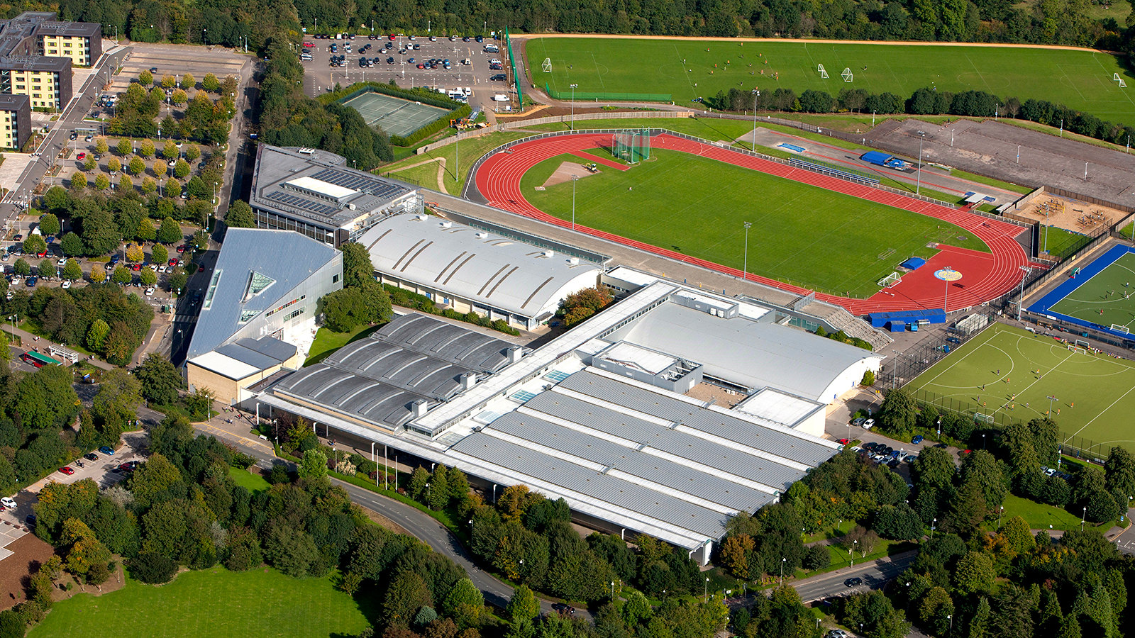 An aerial view of the 团队mg摆脱 体育运动s Training Village