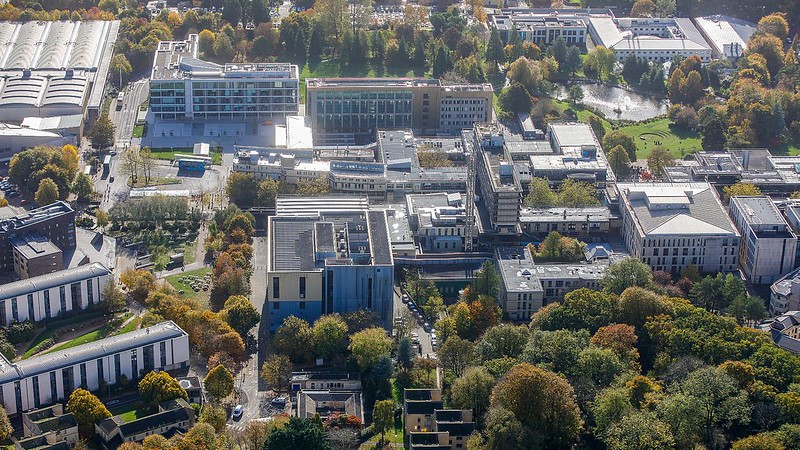 Aerial view of the University looking south east