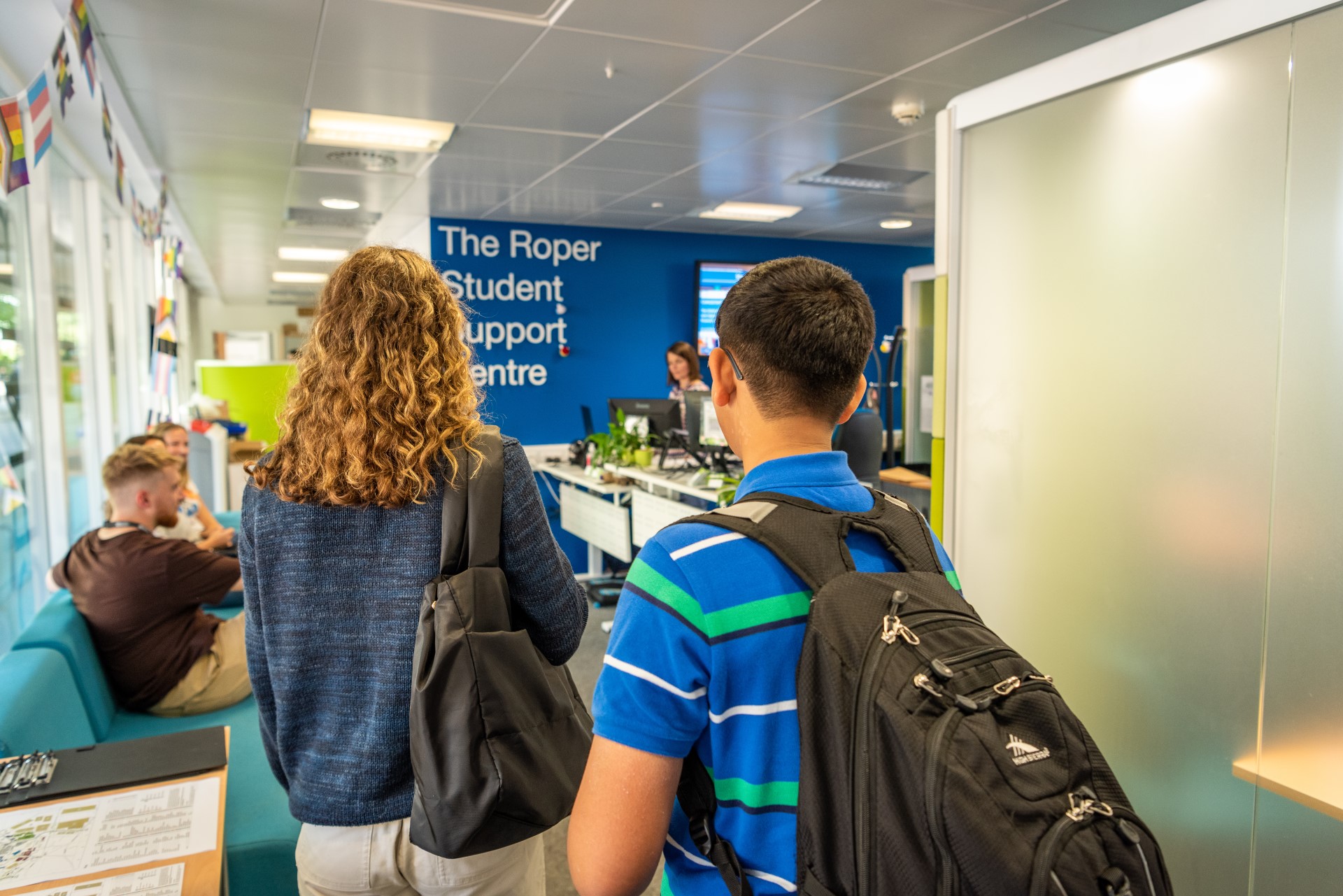 Students at the Roper Student Support Centre on campus