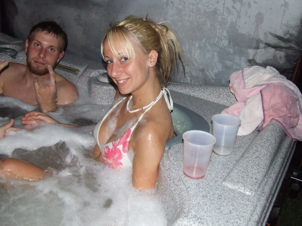 Hot tub interracial photos
