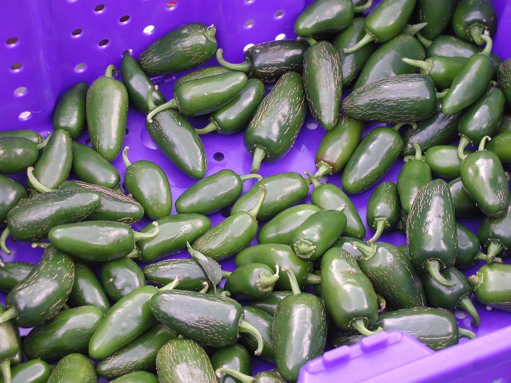 Jalapenos in a Purple Bin New Orleans Farmer's Market, Jul… Flickr