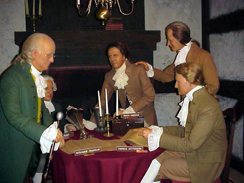 Founding Fathers labor over the declaration of independence
