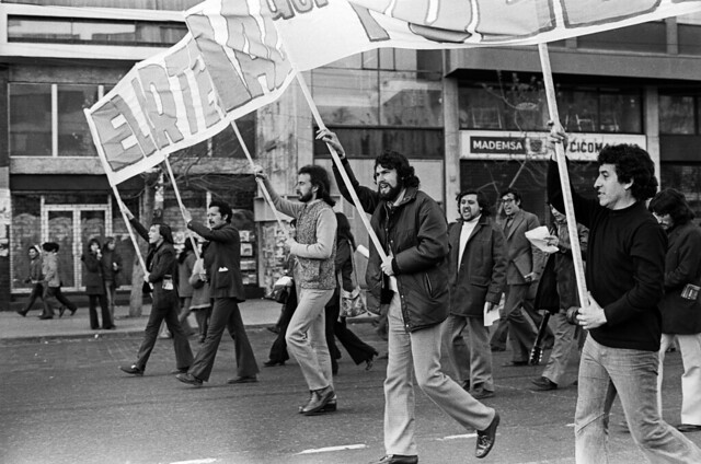 Victor Jara in last march of UP, Santiago, Chile, Sept. 4, 73