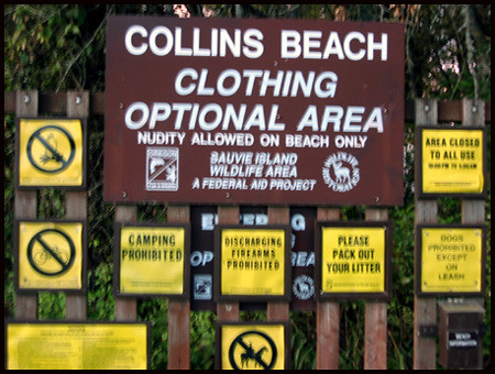 Collins Beach Clothing Optional Signs | It was too cold for … | Flickr