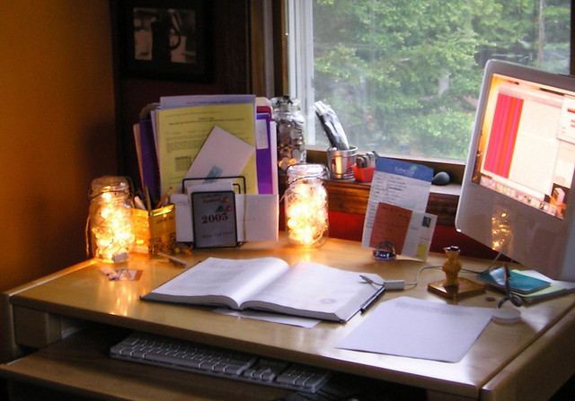 Desk w/ Light Jars