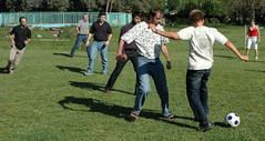 Impromptu football match before the ICP3 conference photo