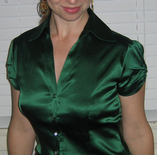Emerald green shirt | Emerald green satin blouse, Express. C… | Flickr