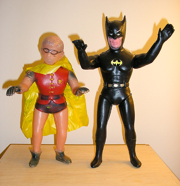 Figures Plastic Toy Made In Mexico Mexican Batman And Robin Superhero -- -- 