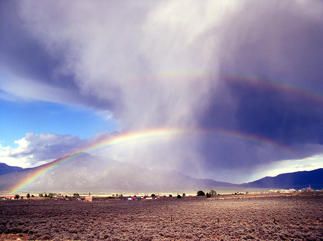 Rainbows over Taos Mountain