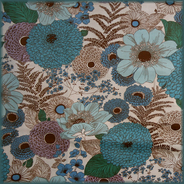 Grafton Turquoise Flower Fabric