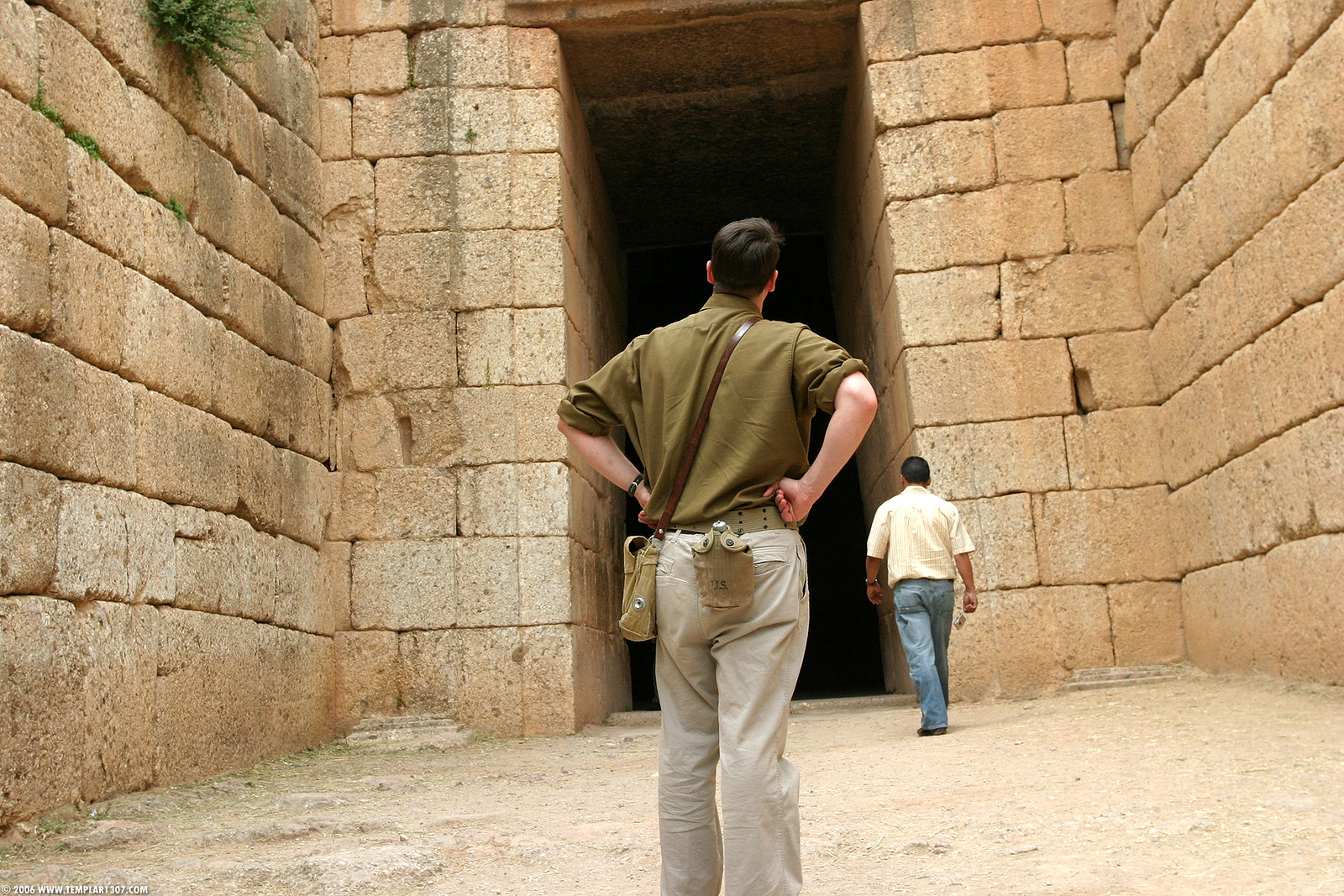 GR06 0422 Making sure to get a butt shot .. & show vintage equip.  Mycenae