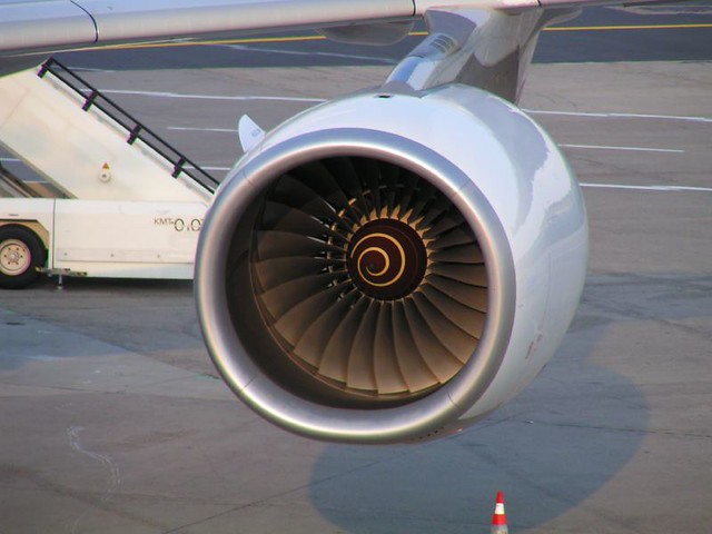 Airbus A340 Engine at Frankfurt International Airport