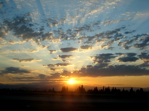 blue sky orange clouds sunrise fresno morningcommute tooearly july162007
