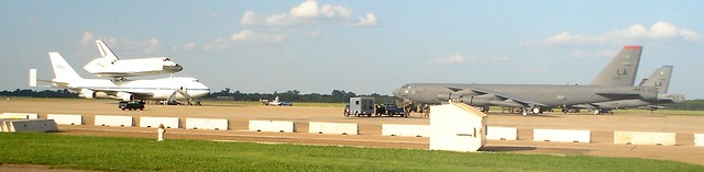 Space Shuttle and B-52 At Barksdale AFB