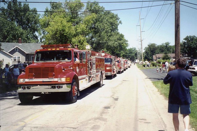 Fire Trucks in 2001 Strawberry Festival Parade, Holland, Ohio