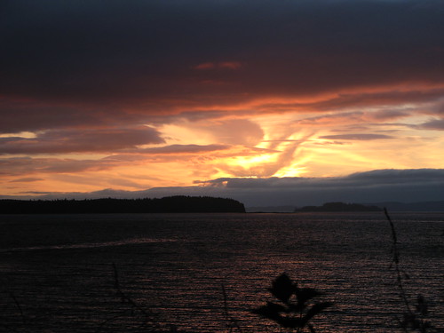 sunset sea clouds bay bc view vancouverisland campsite portmcneill alderbay