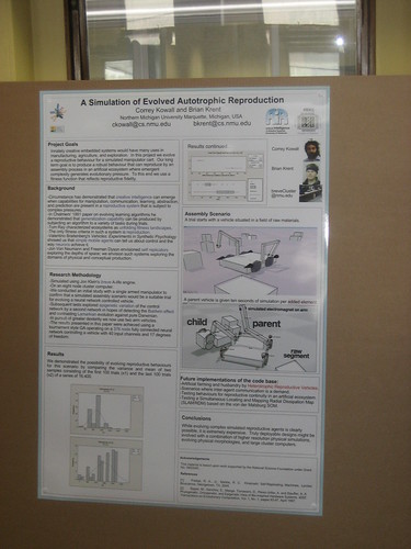 London day 5: GECCO - poster session - cool poster about simulated reproductive behavior in automata | by doranchak