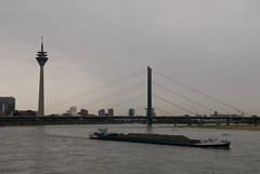 Rheinturm, Bridge, Barge