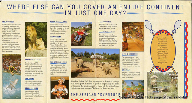 Windsor Safari Park leaflet from 1990