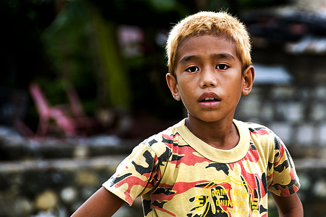 Kupang, West Timor- Kupang's boy with dyed hair