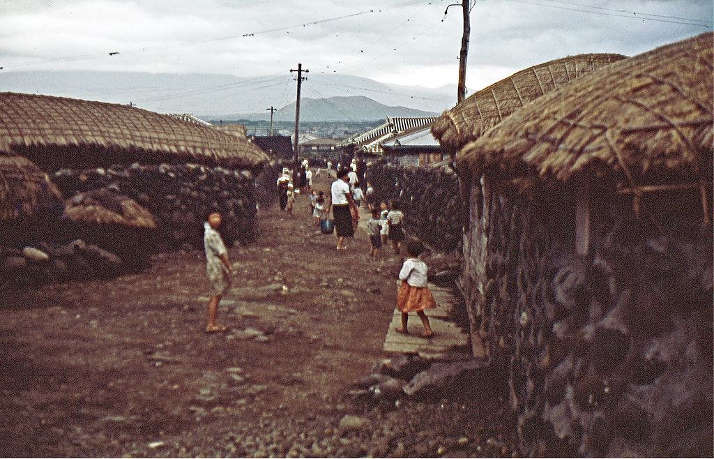 1960 Korea ~ Cheju Island Village Scene