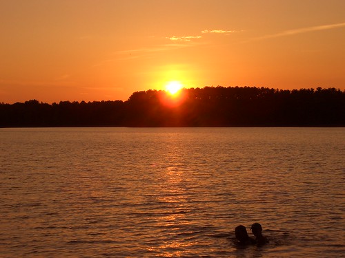 family camping sunset lake water jesse dad