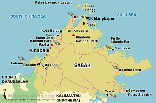 Daerah sabah peta Peta Malaysia