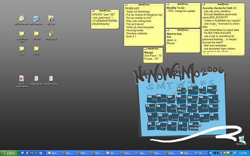 Desktop, in prep for NaNoWriMo 2006 | by seasonal wanderer