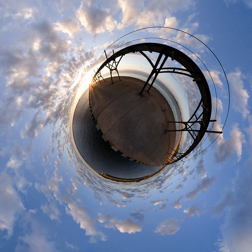 Planet Manistee by Brandroid, Stereographic projection of <a href="http://www.flickr.com/photos/manowatt/1177451228">this scene</a