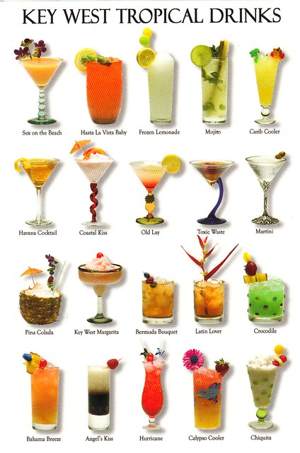 Key West Florida Tropical Drinks postcard - available