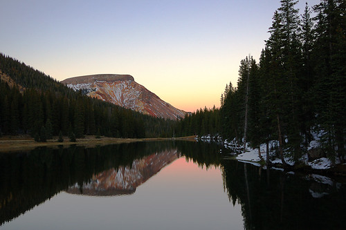 De Nolda Lake by KönigChristian, travel sunset usa mountain lake snow mountains reflection evening colorado sanjuanmountains denoldal