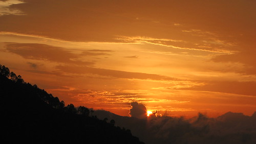 ... fire in the sky by Sauzz, Sunset in Ramgarh, Uttaranchal