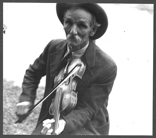 No Known Restrictions: Fiddlin' Bill Henseley, Mountain Fiddler, Asheville, North Carolina by Ben Shahn, 1937 (LOC)