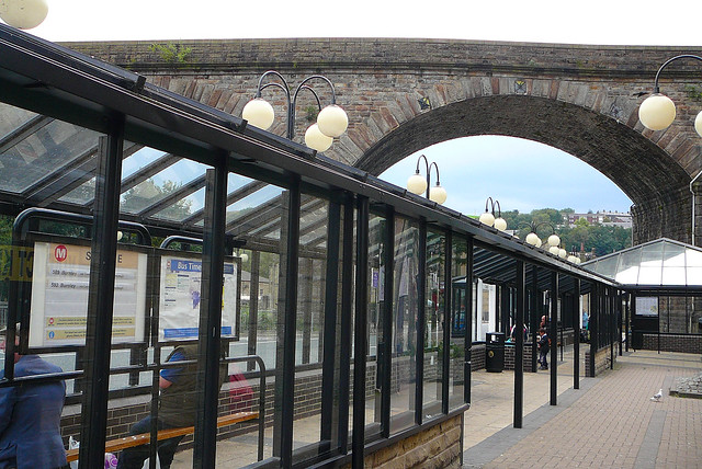 Railway viaduct and bus station, Todmorden