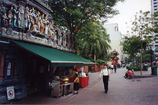 Hindu temple entrance on urban street