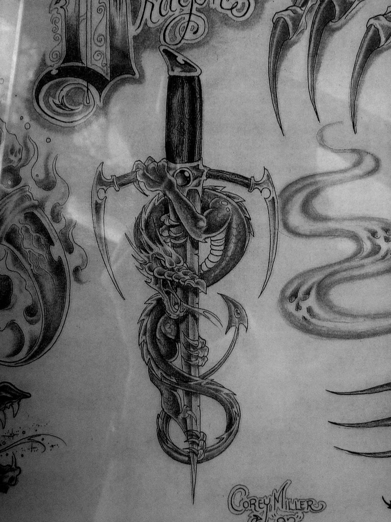 Dragon Sword Color Art Tattoo Design HD wallpaper  Pxfuel