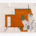 croxcard 42 Dirk Zoete (1969)<br />
Wonen in een hoofd als huiselijk avonturier, 2002<br />
tekening 65x50 cm