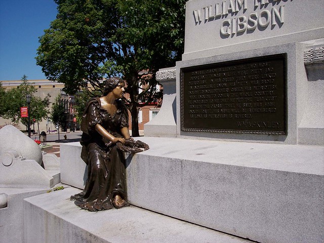 Seneca County Courthouse - Memorial Plaque on statue of William Harvey Gibson