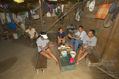Eating lunch in Mayan home, Santa Cruz, Toledo, Belize